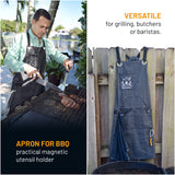 Apron with Magnet and Bottle Opener - Gray