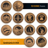 12 Pack Cork Coaster USA Icon